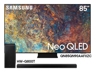 Samsung 85" QN85QN90AAFXZC Neo QLED 4K Smart TV And  3.1.2 Channel Soundbar HW-Q800T/ZC