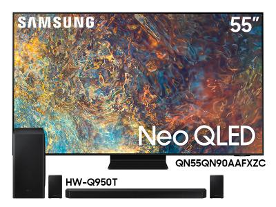 Samsung 55" QN55QN90AAFXZC Neo 4K Smart QLED TV And 9.1.4 Channel Soundbar HW-Q950T/ZC