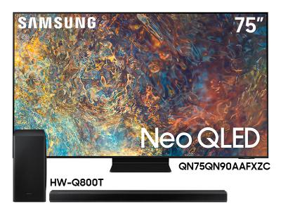 Samsung 75" QN75QN90AAFXZC Neo 4K Smart QLED TV And 3.1.2 Channel Soundbar HW-Q800T/ZC
