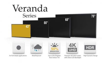 SunBrite 43" Outdoor TV 4k HDR Full Shade Outodoor TV - Black (SB-V-43-4KHDR-BL)