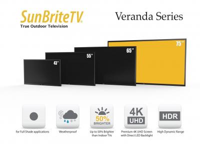 SunBrite 75" Outdoor TV 4k HDR Full Shade Outodoor TV - Black (SB-V-75-4KHDR-BL)