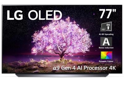 LG 77" OLED 4K Smart TV with AI ThinQ, A9 Processor - OLED77C1 (C1 Series)