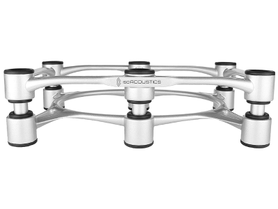 IsoAcoustics Aperta 300 Isolation Speaker Stand (11.8" x 7.9") - Silver