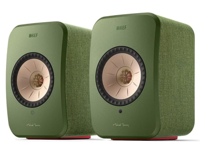 KEF LSX II Wireless Powered Bookshelf Speakers - Olive Green (Pair)