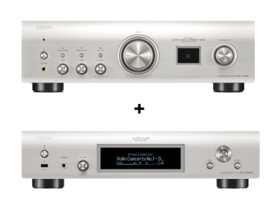 Denon PMA-1700NE Integrated Amplifier + DNP-2000NE Audio Streamer - Silver